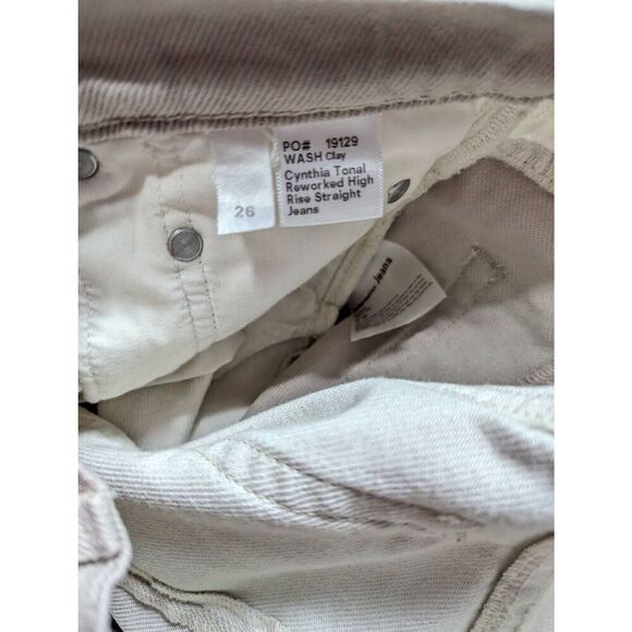 Reformation Cynthia tonal reworked high rise straight jeans 26 - Picture 6 of 11